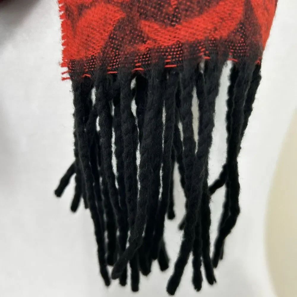 Fraas Cashmink Red & Orange Brown Scarf 11.5
